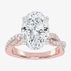 Modern Bride (g-h / Vs2-si1) Womens 5 1/3 Ct. T.w. Lab Grown White Diamond 14k Gold Side Stone Engagement Ring In Pink