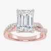 Modern Bride (g-h / Vs2-si1) Womens 5 1/3 Ct. T.w. Lab Grown White Diamond 14k Gold Side Stone Engagement Ring In Pink