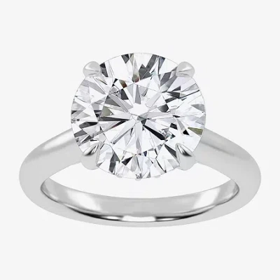 Modern Bride (g-h / Vs2-si1) Womens 5 1/3 Ct. T.w. Lab Grown White Diamond 14k Rose Gold Round Solitaire Engageme In Silver