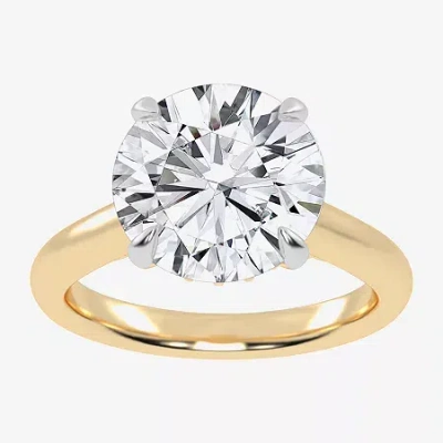 Modern Bride (g-h / Vs2-si1) Womens 5 1/3 Ct. T.w. Lab Grown White Diamond 14k Rose Gold Round Solitaire Engageme In Yellow