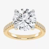 Modern Bride (g-h / Vs2-si1) Womens 5 1/3 Ct. T.w. Lab Grown White Diamond 14k White Gold Round Side Stone Engage In Gold