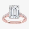 Modern Bride (g-h / Vs2-si1) Womens 5 1/3 Ct. T.w. Lab Grown White Diamond 14k White Gold Side Stone Engagement R In Pink