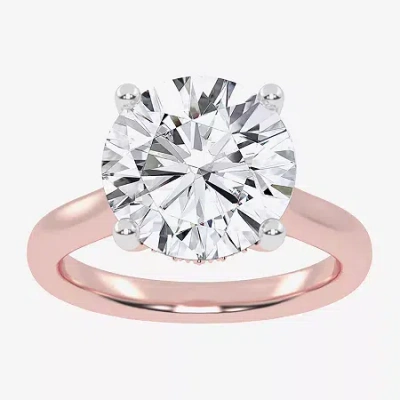 Modern Bride (g-h / Vs2-si1) Womens 5 1/5 Ct. T.w. Lab Grown White Diamond 14k Rose Gold Solitaire Engagement Rin In Pink