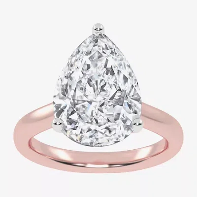 Modern Bride (g-h / Vs2-si1) Womens 5 1/5 Ct. T.w. Lab Grown White Diamond 14k Rose Gold Solitaire Engagement Rin In Pink