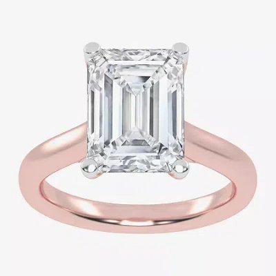 Modern Bride (g-h / Vs2-si1) Womens 5 1/5 Ct. T.w. Lab Grown White Diamond 14k Rose Gold Solitaire Engagement Rin In Pink
