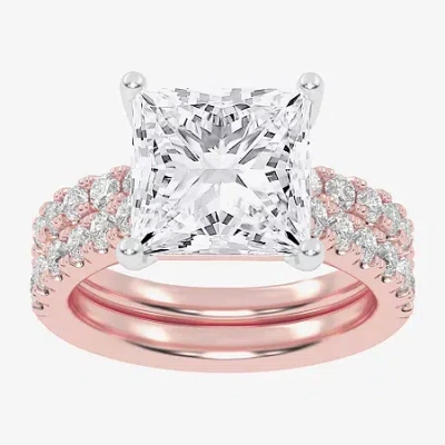 Modern Bride (g-h / Vs2-si1) Womens 5 Ct. T.w. Lab Grown White Diamond 14k Gold Bridal Set In Pink