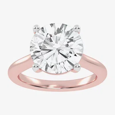 Modern Bride (g-h / Vs2-si1) Womens 5 Ct. T.w. Lab Grown White Diamond 14k Rose Gold Solitaire Engagement Ring In Pink