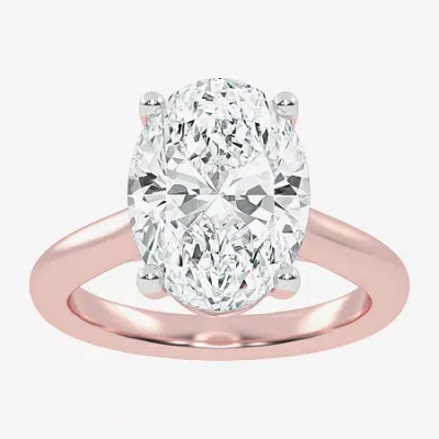 Modern Bride (g-h / Vs2-si1) Womens 5 Ct. T.w. Lab Grown White Diamond 14k Rose Gold Solitaire Engagement Ring In Pink