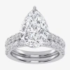 Modern Bride (g-h / Vs2-si1) Womens 5 Ct. T.w. Lab Grown White Diamond 14k White Gold Side Stone Bridal Set In Silver