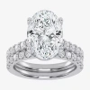 Modern Bride (g-h / Vs2-si1) Womens 5 Ct. T.w. Lab Grown White Diamond 14k White Gold Side Stone Bridal Set In Silver