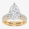 Modern Bride (g-h / Vs2-si1) Womens 5 Ct. T.w. Lab Grown White Diamond 14k White Gold Side Stone Bridal Set In Gold