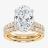 Modern Bride (g-h / Vs2-si1) Womens 5 Ct. T.w. Lab Grown White Diamond 14k White Gold Side Stone Bridal Set In Gold