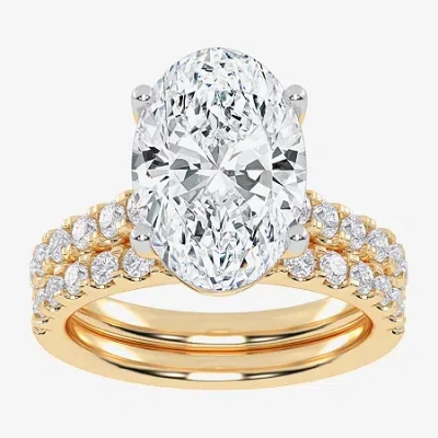 Modern Bride (g-h / Vs2-si1) Womens 5 Ct. T.w. Lab Grown White Diamond 14k White Gold Side Stone Bridal Set