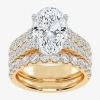 Modern Bride (g-h / Vs2-si1) Womens 5 Ct. T.w. Lab Grown White Diamond 14k White Gold Side Stone Bridal Set In Gold