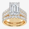 Modern Bride (g-h / Vs2-si1) Womens 5 Ct. T.w. Lab Grown White Diamond 14k White Gold Side Stone Bridal Set In Yellow