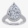 Modern Bride (g-h / Vs2-si1) Womens 5 Ct. T.w. Lab Grown White Diamond 14k White Gold Side Stone Halo Engagement  In Silver