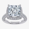 Modern Bride (g-h / Vs2-si1) Womens 5 Ct. T.w. Lab Grown White Diamond 14k White Gold Side Stone Halo Engagement  In Silver