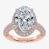 Modern Bride (g-h / Vs2-si1) Womens 5 Ct. T.w. Lab Grown White Diamond 14k White Gold Side Stone Halo Engagement  In Pink