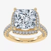 Modern Bride (g-h / Vs2-si1) Womens 5 Ct. T.w. Lab Grown White Diamond 14k White Gold Side Stone Halo Engagement  In Gold