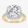 Modern Bride (g-h / Vs2-si1) Womens 5 Ct. T.w. Lab Grown White Diamond 14k White Gold Side Stone Halo Engagement  In Gold