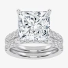 Modern Bride (g-h / Vs2-si1) Womens 6 Ct. T.w. Lab Grown White Diamond 14k White Gold Side Stone Bridal Set In Silver
