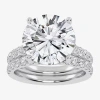 Modern Bride (g-h / Vs2-si1) Womens 6 Ct. T.w. Lab Grown White Diamond 14k White Gold Side Stone Bridal Set In Silver