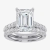 Modern Bride (g-h / Vs2-si1) Womens 6 Ct. T.w. Lab Grown White Diamond 14k White Gold Side Stone Bridal Set In Silver