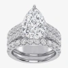 Modern Bride (g-h / Vs2-si1) Womens 6 Ct. T.w. Lab Grown White Diamond 14k White Gold Side Stone Bridal Set In Silver