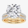 Modern Bride (g-h / Vs2-si1) Womens 6 Ct. T.w. Lab Grown White Diamond 14k White Gold Side Stone Bridal Set In Gold
