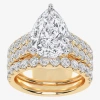Modern Bride (g-h / Vs2-si1) Womens 6 Ct. T.w. Lab Grown White Diamond 14k White Gold Side Stone Bridal Set In Gold