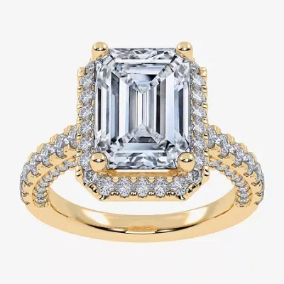 Modern Bride (g-h / Vs2-si1) Womens 6 Ct. T.w. Lab Grown White Diamond 14k White Gold Side Stone Halo Engagement 