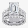 Modern Bride (g-h / Vs2-si1) Womens 7 Ct.t.w. Lab Grown White Diamond 14k White Gold Side Stone Bridal Set In Silver