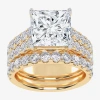 Modern Bride (g-h / Vs2-si1) Womens 7 Ct.t.w. Lab Grown White Diamond 14k White Gold Side Stone Bridal Set In Gold