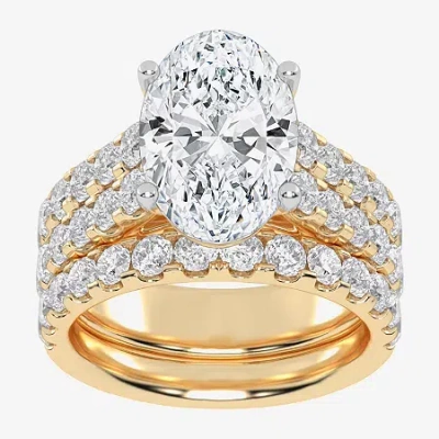 Modern Bride (g-h / Vs2-si1) Womens 7 Ct.t.w. Lab Grown White Diamond 14k White Gold Side Stone Bridal Set