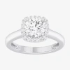 Modern Bride (g-h/si1-si2) Womens 1 3/4 Ct. T.w. Lab Grown White Diamond 10k Gold Cushion Halo Engagement Ring In White