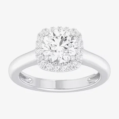 Modern Bride (g-h/si1-si2) Womens 1 3/4 Ct. T.w. Lab Grown White Diamond 10k Gold Cushion Halo Engagement Ring