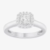 Modern Bride (g-h/si1-si2) Womens 1 Ct. T.w. Lab Grown White Diamond 10k Gold Cushion Halo Engagement Ring In White