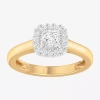 Modern Bride (g-h/si1-si2) Womens 1 Ct. T.w. Lab Grown White Diamond 10k Gold Cushion Halo Engagement Ring In Yellow