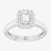 Modern Bride (g-h/si1-si2) Womens 1 Ct. T.w. Lab Grown White Diamond 10k Gold Halo Engagement Ring In Silver