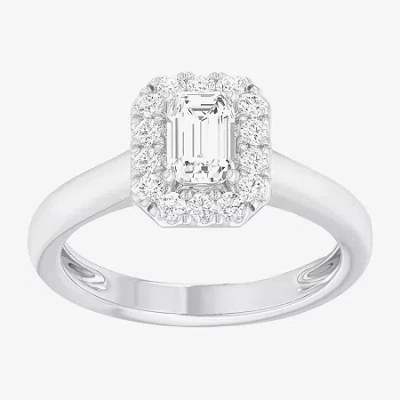 Modern Bride (g-h/si1-si2) Womens 1 Ct. T.w. Lab Grown White Diamond 10k Gold Halo Engagement Ring