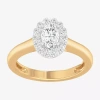 Modern Bride (g-h/si1-si2) Womens 1 Ct. T.w. Lab Grown White Diamond 10k Gold Oval Halo Engagement Ring In Yellow