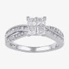 Modern Bride (g / I1) Womens 1 Ct. T.w. Lab Grown White Diamond 10k White Gold Engagement Ring In Silver