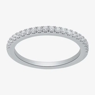 Modern Bride (g / I1) Womens 1/4 Ct. T.w. Lab Grown White Diamond 10k White Gold Wedding Band