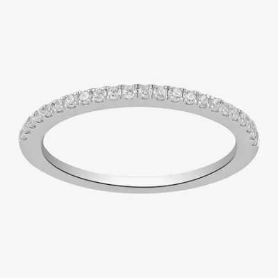 Modern Bride (g / I1) Womens 1/5 Ct. Lab Grown White Diamond 10k White Gold Wedding Band