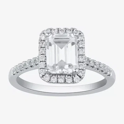 Modern Bride (g / I1) Womens 2 1/2 Ct. T.w. Lab Grown White Diamond 10k White Gold Halo Engagement Ring