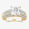 Modern Bride (g / I1) Womens 2 1/2 Ct. T.w. Lab Grown White Diamond 10k White Gold Side Stone Engagement Ring In Gold