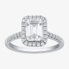 Modern Bride (g / I1) Womens 2 Ct. T.w. Lab Grown White Diamond 10k White Gold Halo Engagement Ring In Brown