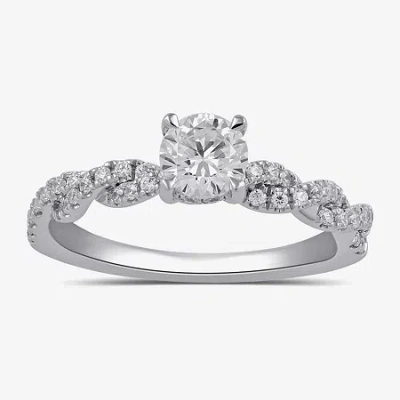 Modern Bride (g / I1) Womens 2 Ct. T.w. Lab Grown White Diamond 14k White Gold Round Engagement Ring In Transparent