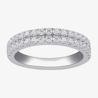 Modern Bride (g / I1) Womens 3/4 Ct. T.w. Lab Grown White Diamond 10k White Gold Anniversary Wedding Band