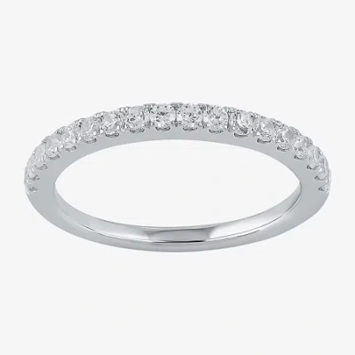 Modern Bride (g / I1) Womens 3/8 Ct. T.w. Lab Grown White Diamond 10k White Gold Wedding Band In Metallic